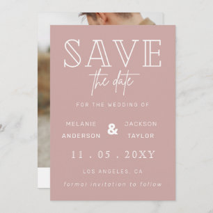 Save The Date Blush Simple Calligraphy Photo Enregistrer La Date