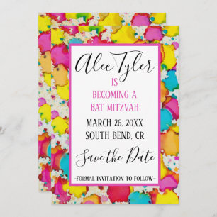 Save The Date BM Bar Bat mitzvah Confetti Enregistrer La Date
