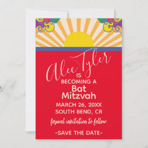 Save The Date BM Bar Bat mitzvah Sunny Day Enregistrer la date