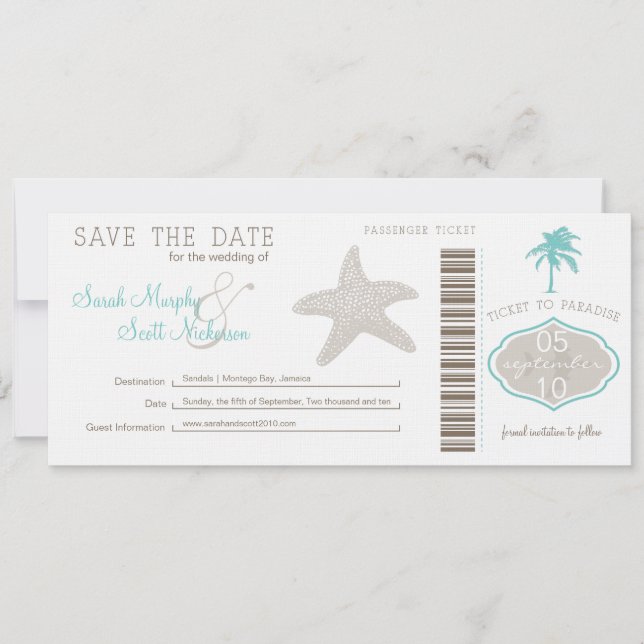 Save the Date Boarding Pass (Vorderseite)
