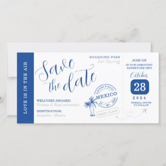Save the date Boarding pass invitation