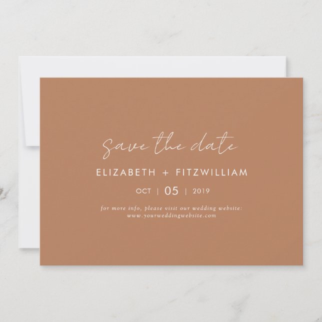 Save The Date Boho Abstrait | Caramel Mocha Mariage (Devant)