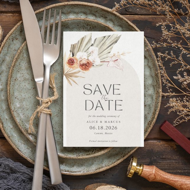 Save The Date Boho Botanique Bohème Floral Mariage (Créateur téléchargé)