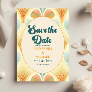 Save The Date Boho Chic Retro Coloré Floral Mariage