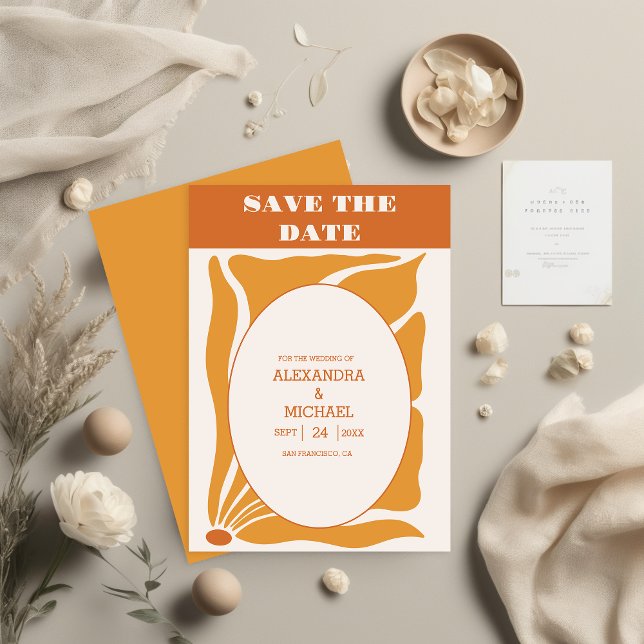 Save The Date Boho Chic Retro Floral Mariage (Créateur téléchargé)