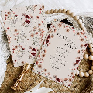 Save The Date Boho Fleur sauvage Floral Mariage
