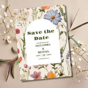 Save The Date Boho Fleur sauvage Mariage botanique