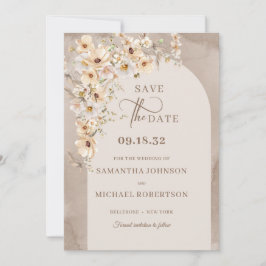 Save The Date Boho fleur sauvage minimaliste moderne Enregistrer