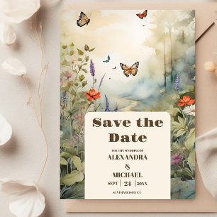 Save The Date Boho Fleur sauvage Mountain Meadow