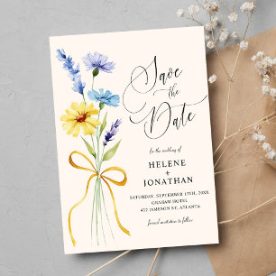 Save The Date Boho Fleur sauvage Rustic Garden Mariage élégant