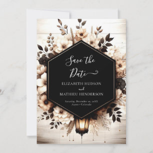 Save The Date Boho fleurs mariage rustique