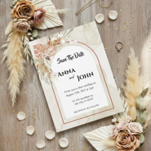 Boho Floral Mariage Économisez la Date