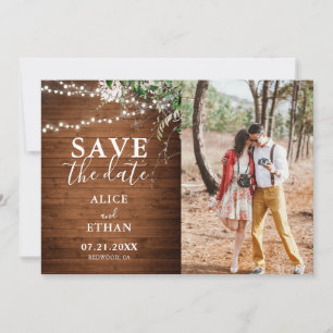 Save The Date Boho Green Calligraphy Photo Enregistrer La Date