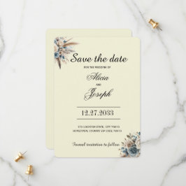 Save The Date Boho Herbe de Pampas Enregistrer la Date