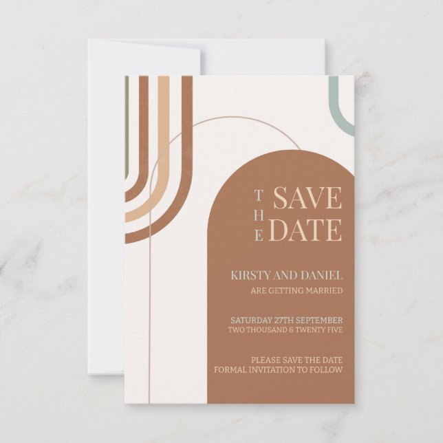 Save The Date Boho Mariage Arch Enregistrer La Date (Devant)