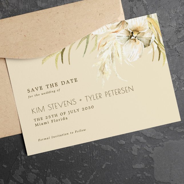 Save The Date Boho mariage pampas herbe mariage moderne (Créateur téléchargé)