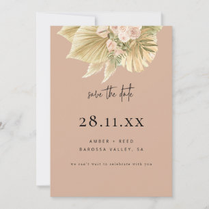 Save The Date Boho moderne Pampas Herbe Floral Rose