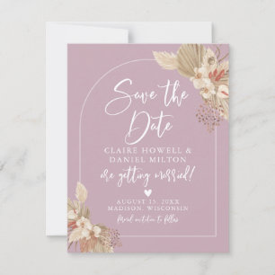 Save The Date Boho Pampas Grass Dusty Rose Rose Enregistrer La D