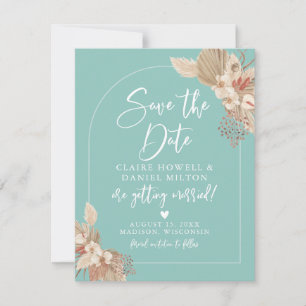 Save The Date Boho Pampas Grass Mint Sage Enregistrer La Date