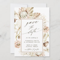 Boho Protea Pampas Aquarelle en laiton Mariage Pho