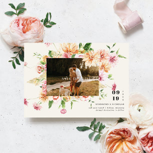 Save The Date Boho Romantique Floraisons Photo Enregistrer la Da