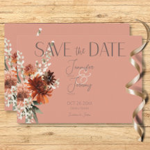Boho Rust & Chute Neutre Floral Peach Rust Mariage