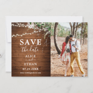 Save The Date Boho Rustic Greenery Mariage Photo Enregistrer La 