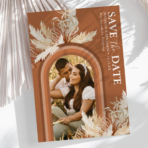 Save The Date Boho Terracotta Arch Photo Enregistrer La Date