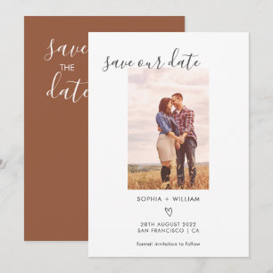 Save The Date Boho Terracotta Mariage Photo Enregistrer La Date