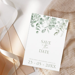 Save The Date Boho Verdure Eucalyptus Mariage Enregistrer la dat