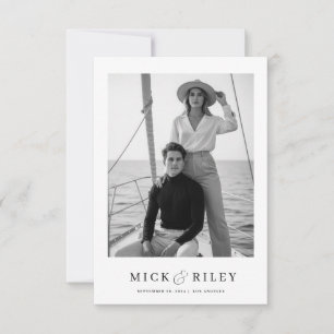 Save The Date Boho Vintage minimaliste texte et Mariage photo