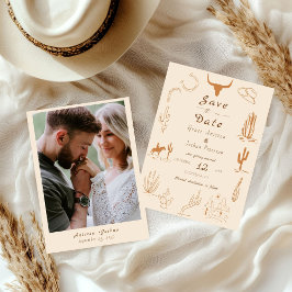 Save The Date Boho Western Cowboy Mariage d'illustration