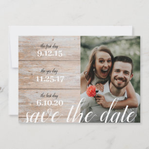 Save The Date Bois rustique Notre histoire Dates favorites 2