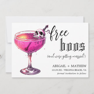 Save The Date Boisson drôle Photo de fantômes gratuits Mariage d
