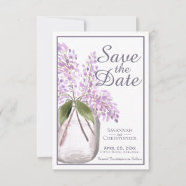 Save The Date Boîtier d'aquarelle pourpre Dusty de Lilacs Mariag