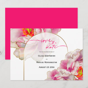 Save The Date   Bold Beautiful Scarlet Peony Invi Einladung