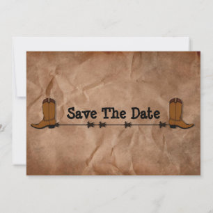 Save The Date Boots Cowboy Enregistrer La Date