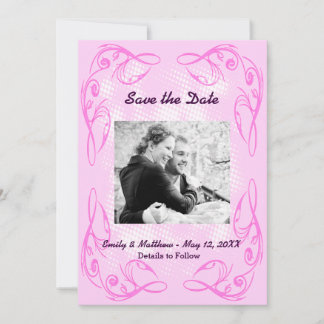 Save The Date Bordure Abstraite de rotation violette Enregistrer
