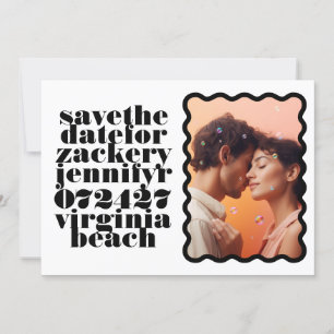 Save The Date Bordure en gras noir noir noir noir QR Code photo