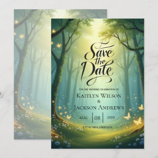 Save The Date Bosquet ensoleillé enchanté d'été