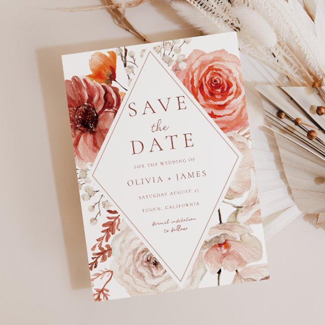 Save The Date Botanique Boho Floral Frame Mariage (Créateur téléchargé)