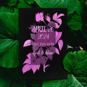 Save The Date Botanique du Rose noir Hot Rose Enregistrer la car