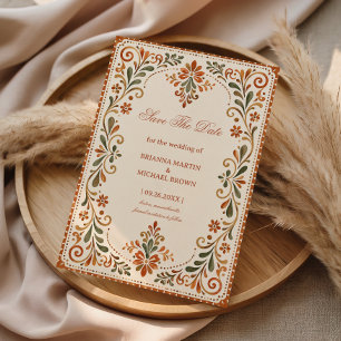 Save The Date Botanique Florale Romantique Mexicaine Rustique Fo