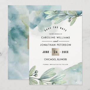 Save The Date. Botanische Hochzeitsankündigung Date