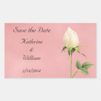 Save the Date botanische weiße Rosenknospe