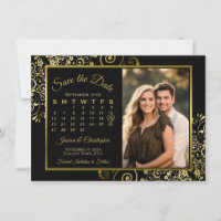 Boucles dorées élégantes sur photo de calendrier n