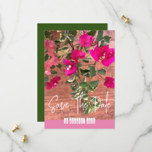 Save The Date bougainvilliers orange magenta ou fleur de papier