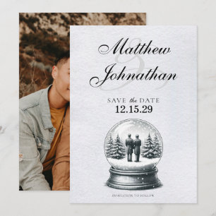 Save The Date Boule à neige du marié