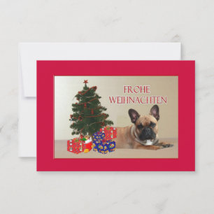 Save The Date Bouledogue français Noël French Bulldog
