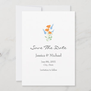 Save The Date Bouquet D'Aquarelle Trois Pépites Enregistrer La D